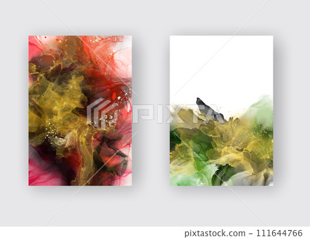 Luxury abstract background of marble liquid ink art. Vector illustration. 111644766