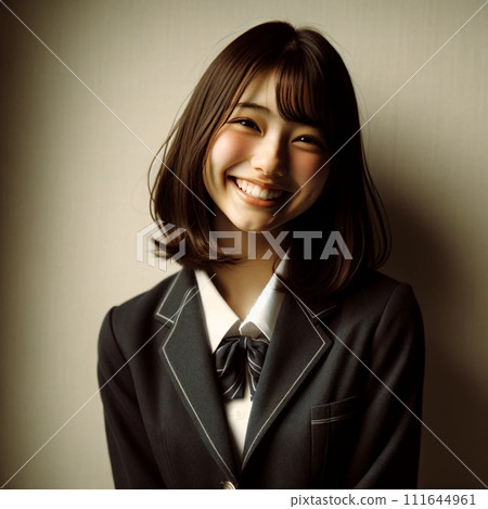 Realistic smiling high school girl illustration 111644961
