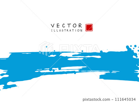 Abstract ink background. Chinese calligraphy art style, blue paint stroke texture on white paper. Abstract ink background. Chinese calligraphy art style, blue paint stroke texture on white paper. 111645034