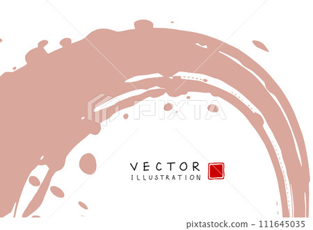 Abstract ink background. Chinese calligraphy art style, brown paint stroke texture on white paper. 111645035