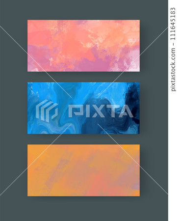Vector banner abstract paints shapes collection isolated on color background. Vector banner abstract paints shapes collection isolated on color background. 111645183