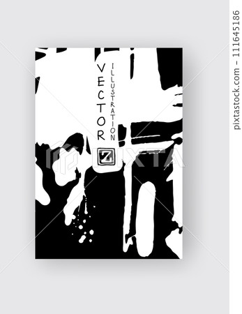 White ink brush stroke on black background. Japanese style. White ink brush stroke on black background. Japanese style. 111645186