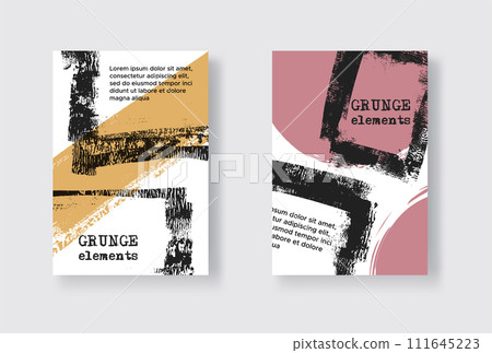 Collection of grunge covers with brush strokes. Collection of grunge covers with brush strokes. 111645223