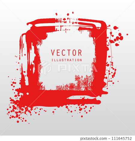 vector splats splashes and blobs of red ink paint in different shapes drips 111645752