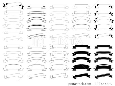 50 types of ribbon treatments (white background) 111645889