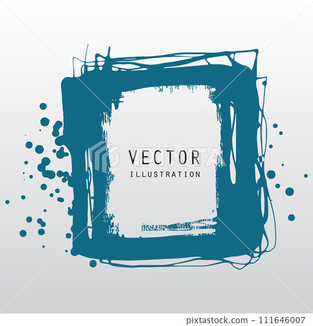 vector splats splashes and blobs of blue ink paint in different shapes drips 111646007