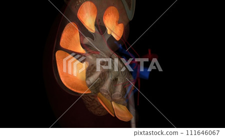 sliced and whole kidneys sliced and whole kidneys 111646067