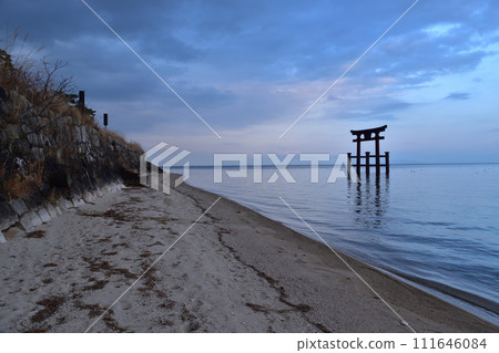 Takashima City, Shirahige Shrine Lake Torii and Lake Biwa Takashima City, Shirahige Shrine Lake Torii and Lake Biwa 111646084