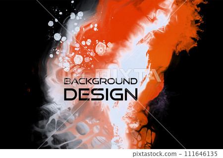 Luxury orange red white abstract background of marble liquid ink art. Vector illustration. Luxury orange red white abstract background of marble liquid ink art. Vector illustration. 111646135