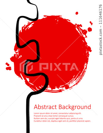 Red and black abstract background with ink brush design elements. Red and black abstract background with ink brush design elements. 111646176