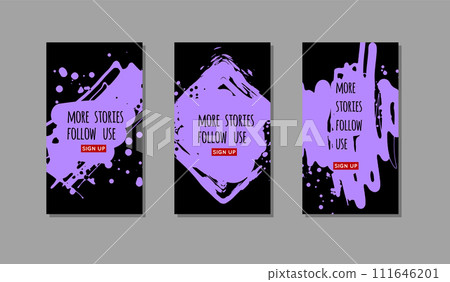 Purple ink brush stroke on black background. 111646201