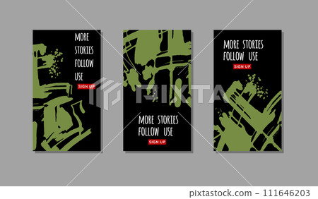 Green ink brush stroke on black background. 111646203