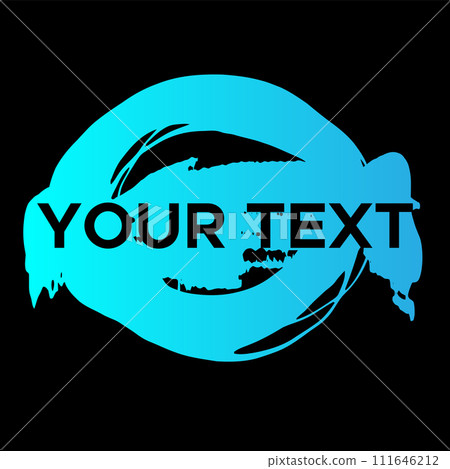 Vector Round Shape on Black. Blue Circle Stamp. Icon, Logo, Banner Design.. Vector Round Shape on Black. Blue Circle Stamp. Icon, Logo, Banner Design.. 111646212