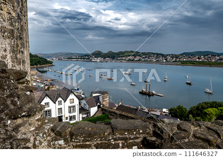 View From Conwy Castle Over River Conwy In North Wales, United Kingdom 111646327