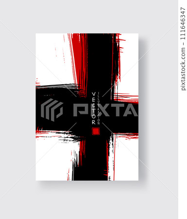 Abstract ink brush banners with grunge effect Abstract ink brush banners with grunge effect 111646347