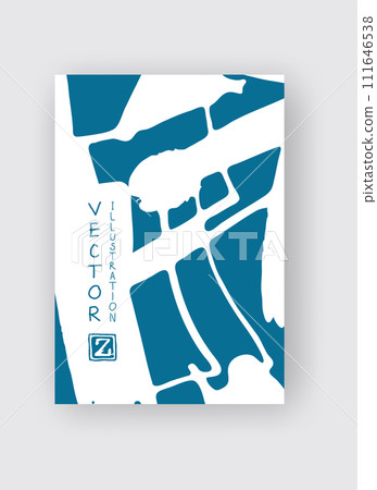 White ink brush stroke on blue background. Japanese style. White ink brush stroke on blue background. Japanese style. 111646538