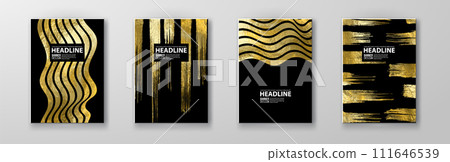 Vector Black and Gold Design Templates set Vector Black and Gold Design Templates set 111646539