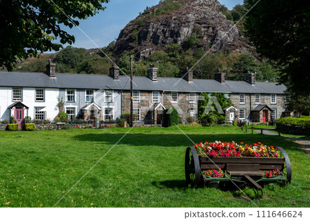Stone Cottages In The City Of Beddgelert In Snowdonia National Park In Gwynedd, Wales, United Kingdom 111646624