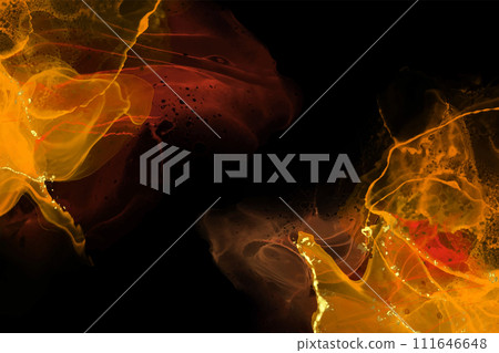 Luxury red, black, gold background marble liquid ink art. Vector illustration. Luxury red, black, gold background marble liquid ink art. Vector illustration. 111646648