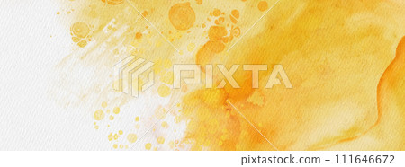 Abstract gold and yellow watercolor paint background. 111646672