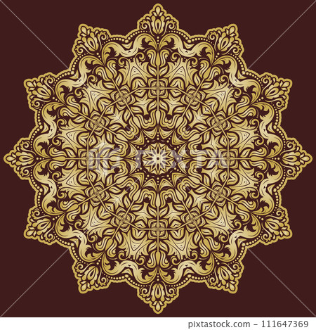 Damask Background With Arabesques in Oriental Style 111647369