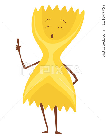 Doodle pasta character. Cute Italian wheat food. Pasta noodles character design. Menu decorative element. Vector meal illustration Doodle pasta character. Cute Italian wheat food. Pasta noodles character design. Menu decorative element. Vector meal illustration 111647755