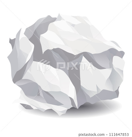 Crumpled paper ball icon. Realistic garbage, bad idea symbol, crushed piece of paper. Throw rumple grunge sheet. Mistake in document. Realistic wrinkled page Crumpled paper ball icon. Realistic garbage, bad idea symbol, crushed piece of paper. Throw rumple grunge sheet. Mistake in document. Realistic wrinkled page 111647853
