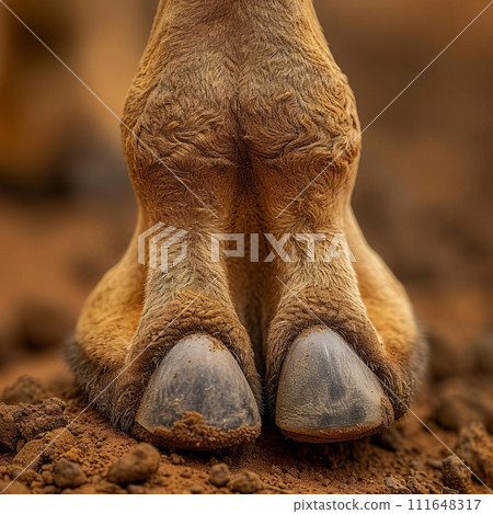 Detailed close-up of a camel's foot, showcasing the unique texture and structure. Detailed close-up of a camel's foot, showcasing the unique texture and structure. 111648317
