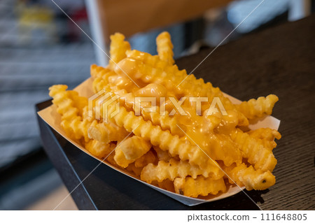 Close-up of French Fries with cheese 111648805