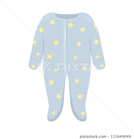 Toddler kids sleep suit. Infant baby clothes. Vector illustration isolated 111649049