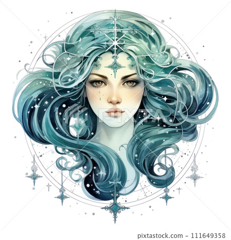 Mystical Virgo Constellation Portrait 111649358