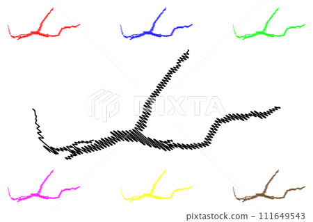 Lake Quesnel (Canada, North America) map vector illustration, scribble sketch map Lake Quesnel (Canada, North America) map vector illustration, scribble sketch map 111649543