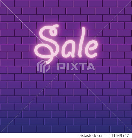 Sale sign neon light glowing 111649547