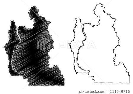 Regional District of Central Kootenay (Canada, British Columbia or BC Province, North America) map vector illustration, scribble sketch Central Kootenay or RDCK map 111649716