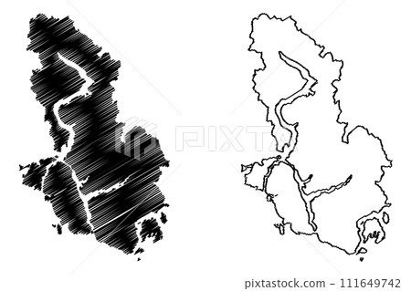 Sunshine Coast Regional District (Canada, British Columbia or BC Province, North America) map vector illustration, scribble sketch Sunshine Coast map 111649742