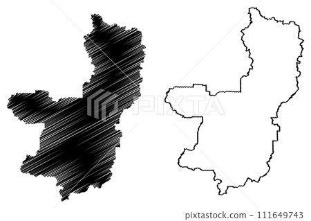 Thompson-Nicola Regional District (Canada, British Columbia or BC Province, North America) map vector illustration, scribble sketch Thompson Nicola map 111649743