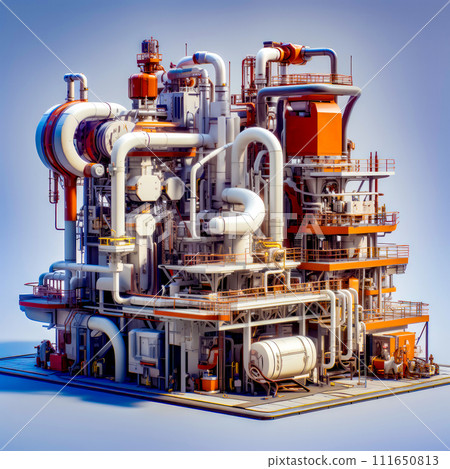 Picture of building with pipes and pipes on the top of it. 111650813