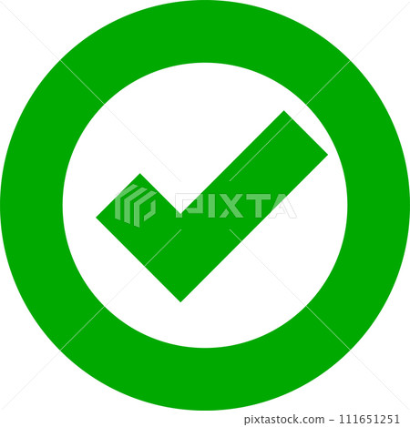 圓形複選標記圖示。已認證。向量。 圓形複選標記圖示。已認證。向量。 111651251