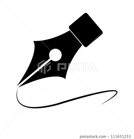 鋼筆和線條輪廓圖示。向量。 111651253