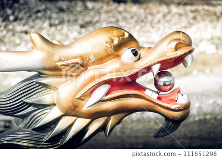 A close-up of Dragon Boat decorated head A close-up of Dragon Boat decorated head 111651298