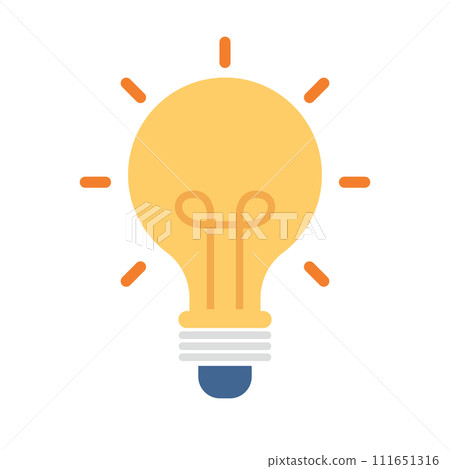 提示燈泡圖示。向量。 111651316