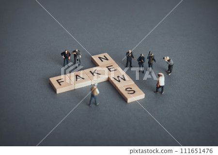 Journalist interview. Fake news concept 111651476