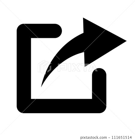 外部連結剪影圖示。共享箭頭圖示。向量。 111651514