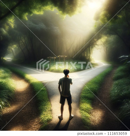 一個人在森林的岔路口迷路了 111653059