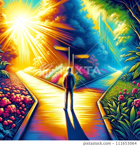 一個人在森林的岔路口迷路了 111653064