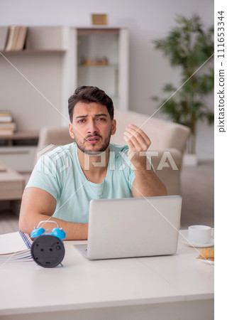 Young male freelancer working from home Young male freelancer working from home 111653344
