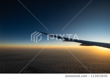 Scenery from the airplane window seen from the airplane window 111653630