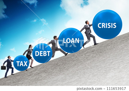 Businessman facing many different problems Businessman facing many different problems 111653917