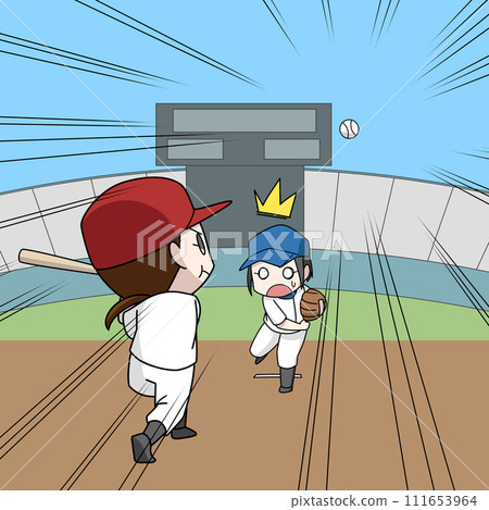 Baseball home run illustration/girl 111653964