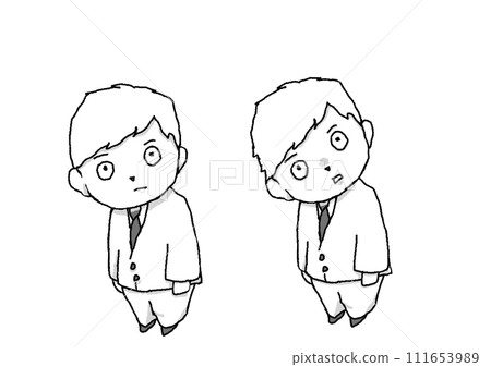 辦公室工作人員黑白 111653989